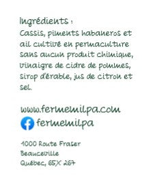 Sauce piquante au cassis